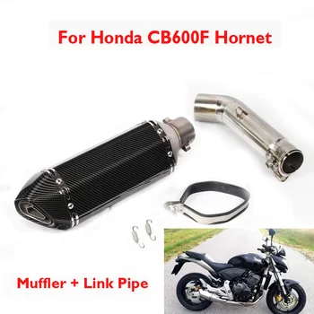 Motocykel Výfukových Tip Šál Uniknúť 51mm Tlmič Pripojiť Odkaz Rúry Uprostred Trubice Pošmyknúť na Potrubie pre Honda CB600F Hornet