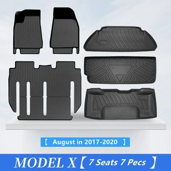 Tesla Model X Custom Fit Rohože Auto Interiérové Doplnky Rohož batožinového priestoru Odolná TPE ECO Materiál Zadné Koberec pre 5 6 7 Sedadiel