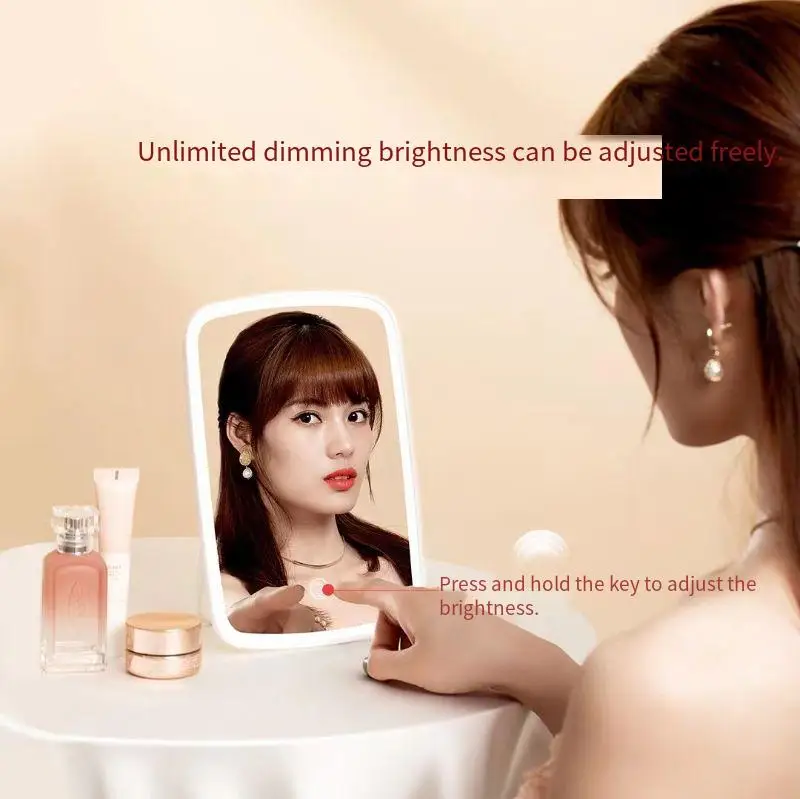 Xiaom Judy LED Make-up Zrkadlo so Svetlom Vyplniť Svetelné Kozmetické Zrkadlo Študentské Koľaje Ploche Stola Prenosné Skladacie Zrkadlo2